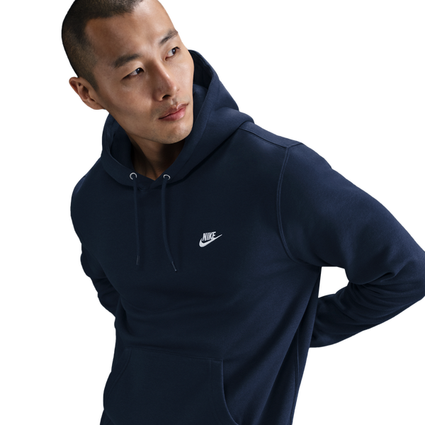 Nike Club Pullover Hoodie - Men's - White/Obsidian/Obsidian