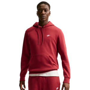 Nike Club Pullover Hoodie - Men's - Red/White