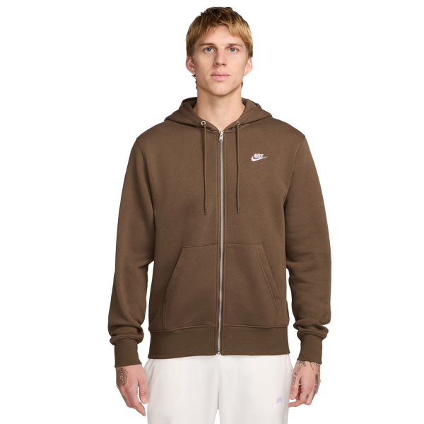 Nike Club Full-Zip Hoodie - Men's - Mosswood/White