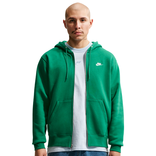 Nike Club Full-Zip Hoodie - Men's - Malachite/Malachite/White