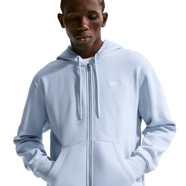 Nike Club Full-Zip Hoodie - Men's - Hydrogen Blue/Hydrogen Blue/White - Image 3
