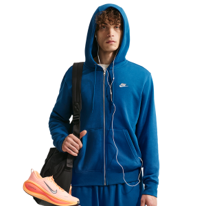 Nike Club Full-Zip Hoodie - Men's - Court Blue/Court Blue/Lt Khaki