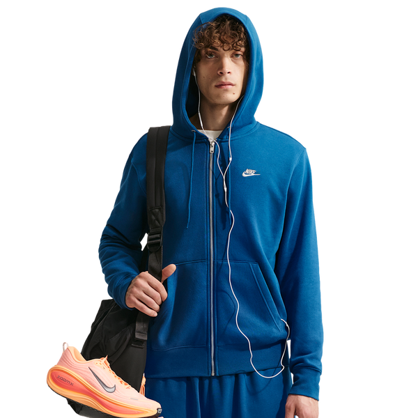 Nike Club Full-Zip Hoodie - Men's - Court Blue/Court Blue/Lt Khaki