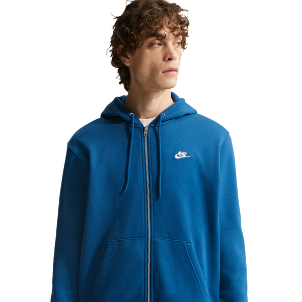 Nike Club Full-Zip Hoodie - Men's - Court Blue/Court Blue/Lt Khaki - Image 3
