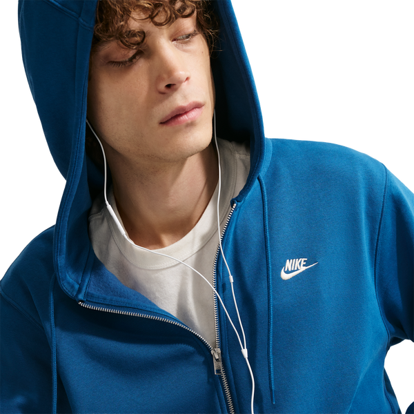 Nike Club Full-Zip Hoodie - Men's - Court Blue/Court Blue/Lt Khaki - Image 4