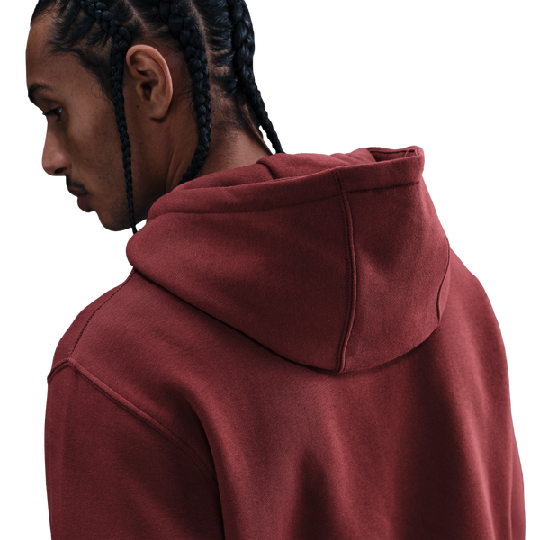 Nike Club Full-Zip Hoodie - Men's - White/Dark Team Red/Dark Team Red - Image 2