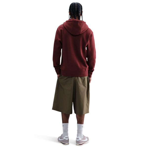 Nike Club Full-Zip Hoodie - Men's - White/Dark Team Red/Dark Team Red - Image 4