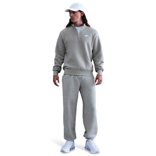 Nike Club Fleece Half-Zip - Men's - Lt Smoke Grey/Dk Grey Heather/White - Image 6
