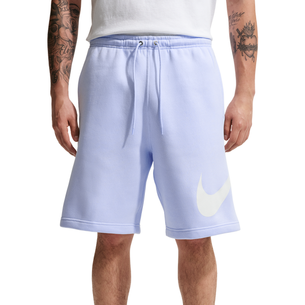Nike Solo Swoosh Fleece Shorts - Men's - Blue/White