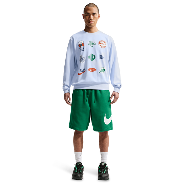 Nike Solo Swoosh Fleece Shorts - Men's - Malachite/White/Malachite - Image 6