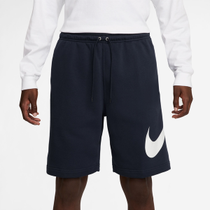 Nike Solo Swoosh Fleece Shorts - Men's - Obsidian/Obsidian/White
