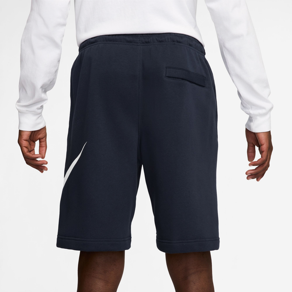 Nike Solo Swoosh Fleece Shorts - Men's - Obsidian/Obsidian/White - Image 2