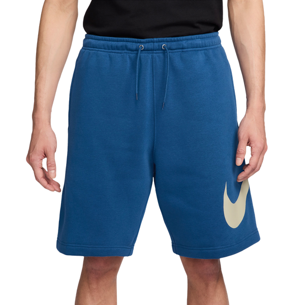 Nike Solo Swoosh Fleece Shorts - Men's - Court Blue/Light Khaki