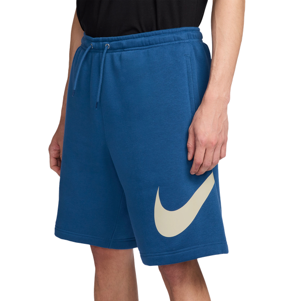 Nike Solo Swoosh Fleece Shorts - Men's - Court Blue/Light Khaki - Image 3