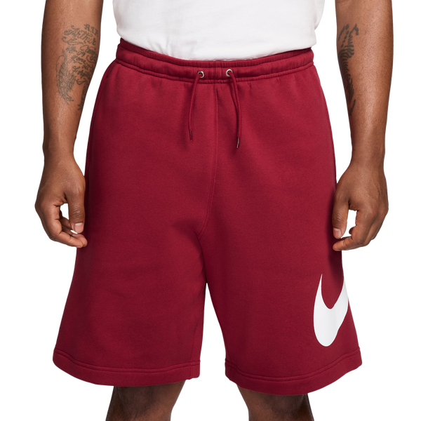 Nike Solo Swoosh Fleece Shorts - Men's - Team Crimson/White