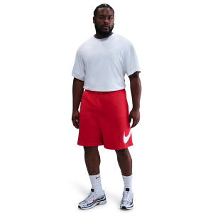 Nike Solo Swoosh Fleece Shorts - Men's - White/Red