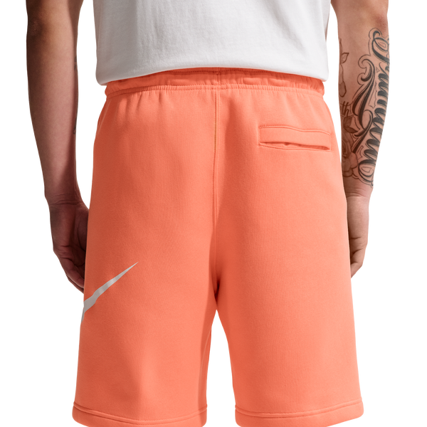 Nike Solo Swoosh Fleece Shorts - Men's - Orange Frost/Orange Frost/White - Image 2