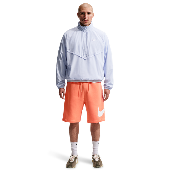 Nike Solo Swoosh Fleece Shorts - Men's - Orange Frost/Orange Frost/White - Image 5