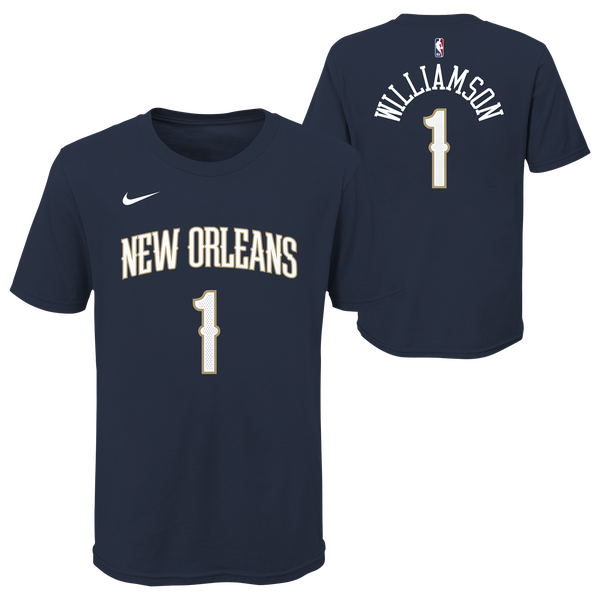 Nike Zion Williamson Pelicans Short Sleeve T-Shirt - Boys' Grade School - Navy/Navy - Image 3
