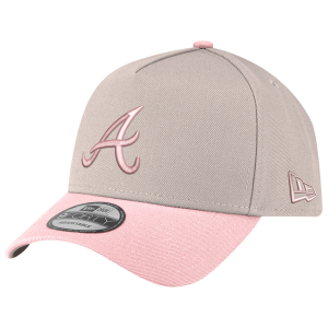 New Era Braves 940AF Cap - Adult - Silver/Pink