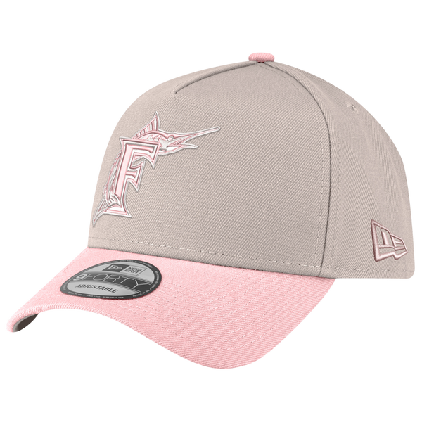 New Era Marlins 940 A-Frame - Adult - Silver/Pink