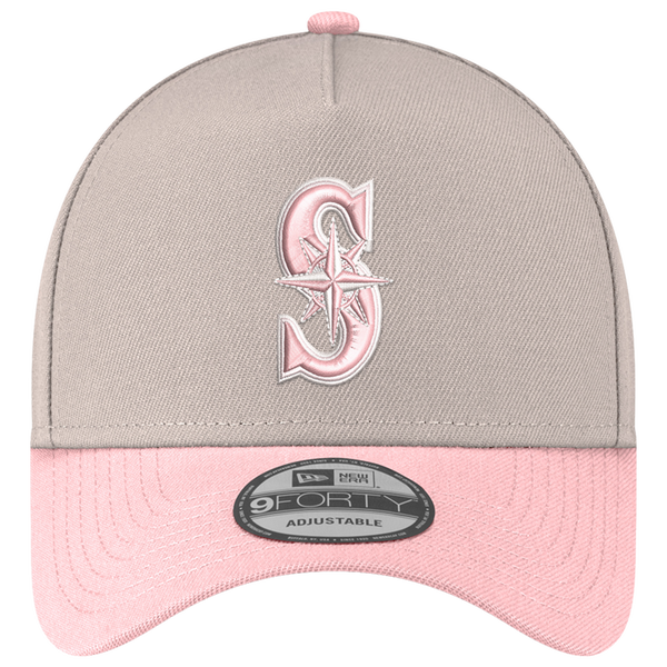 New Era Mariners 940AF Cap - Adult - Silver/Pink - Image 2