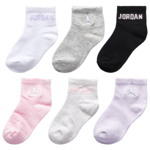 Jordan 6PK Infant Everyday Essential Sock - Girls' Infant - Pink Foam/White/Purple