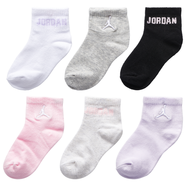 Jordan 6PK Infant Everyday Essential Sock - Girls' Infant - Pink Foam/White/Purple