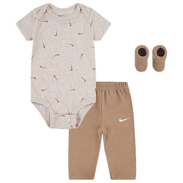 Nike 3 Pack Bodysuit & Waffle Pants - Boys' Infant - Tan