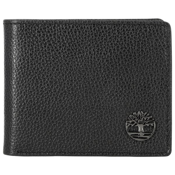 Timberland Metal Tree Logo Passcase Wallet - Men's - Black