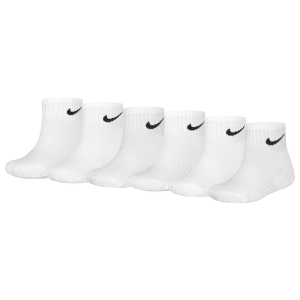 Nike Quarter Socks 6 Pack GSB - Boys' Grade School - White/Black