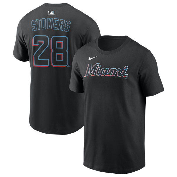 Nike Miami Marlins Name & Number T-Shirt - Men's - Black