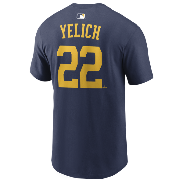 Nike Brewers Name and Number T-Shirt - Men's - Navy
