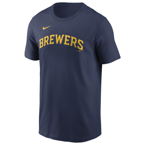 Nike Brewers Name and Number T-Shirt - Men's - Navy - Image 2