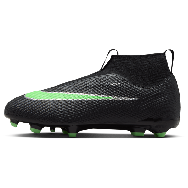 Nike Jr Superfly 11 Academy Fg/Mg T - Boys' Grade School - Black/Illusion Green/Black - Image 2