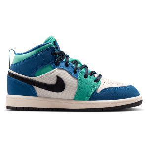 Jordan AJ 1 Mid SE - Boys' Preschool - Chalk/University Red/True Blue