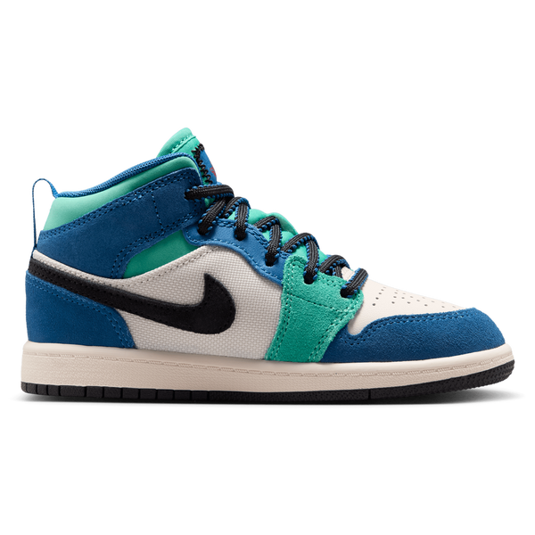Jordan AJ 1 Mid SE - Boys' Preschool - Chalk/University Red/True Blue