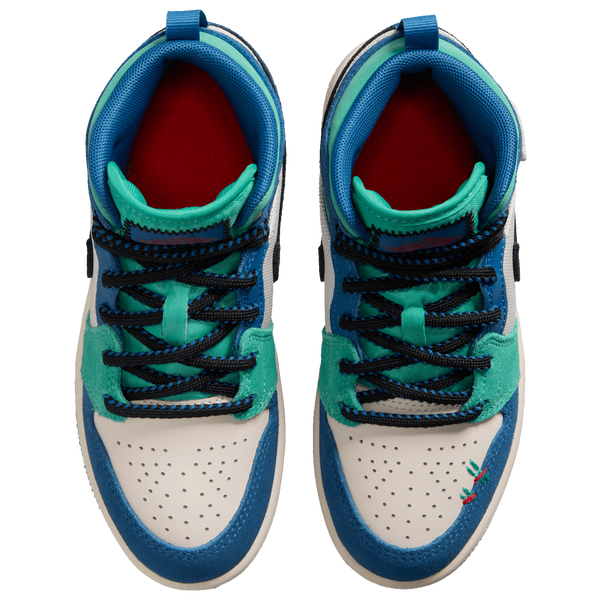 Jordan AJ 1 Mid SE - Boys' Preschool - Chalk/University Red/True Blue - Image 4