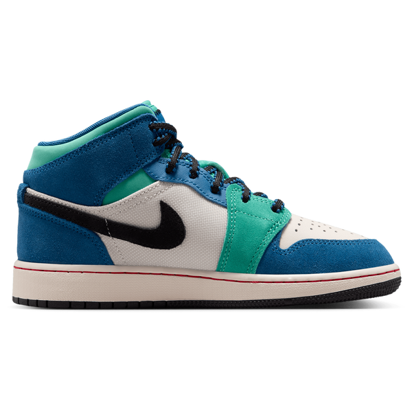 Jordan Air Jordan 1 Mid SE - Boys' Grade School - Chalk/University Red/True Blue