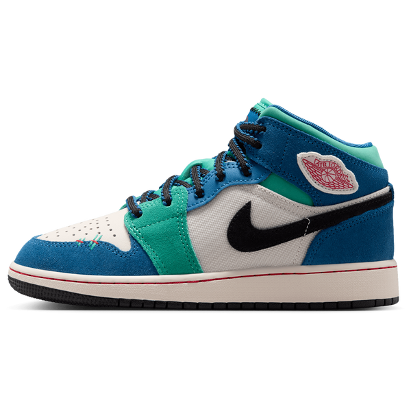 Jordan Air Jordan 1 Mid SE - Boys' Grade School - Chalk/University Red/True Blue - Image 2