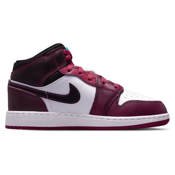 Jordan AJ 1 Mid - Girls' Grade School - Black/Pink/White