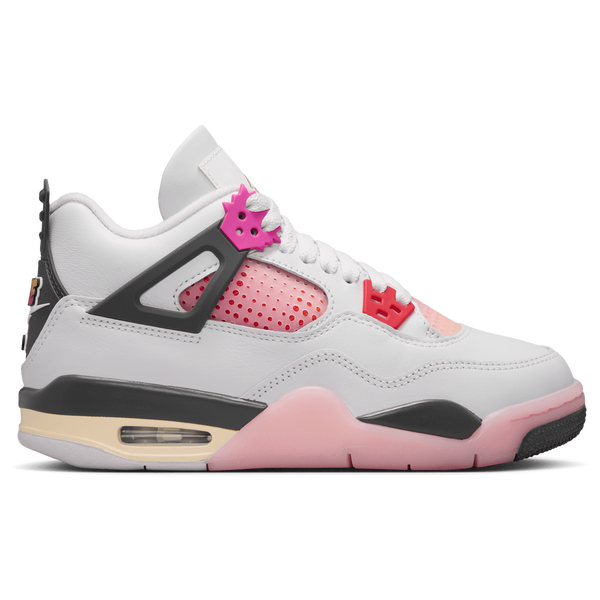Jordan Retro 4 - Girls' Grade School - Tan/Gray/Pink