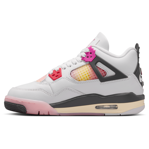 Jordan Retro 4 - Girls' Grade School - Tan/Gray/Pink - Image 2