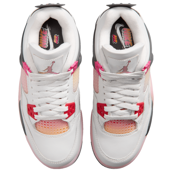 Jordan Retro 4 - Girls' Grade School - Tan/Gray/Pink - Image 4