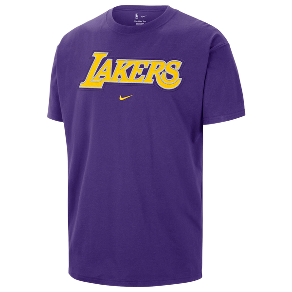 Nike Lakers Wordmark Standard Issue S/S T-Shirt - Men's - Purple