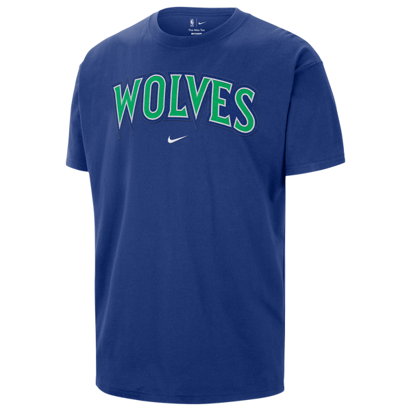 Nike Timberwolves Wordmark Standard Issue S/S T-Shirt - Men's - Blue