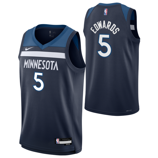 Nike Anthony Edwards Timberwolves Icon Jersey - Boys' Grade School - Rush Blue