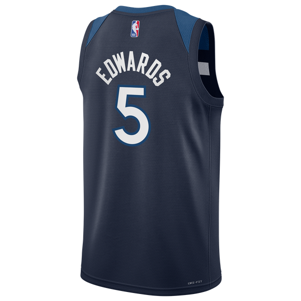 Nike Anthony Edwards Timberwolves Icon Jersey - Boys' Grade School - Rush Blue - Image 3