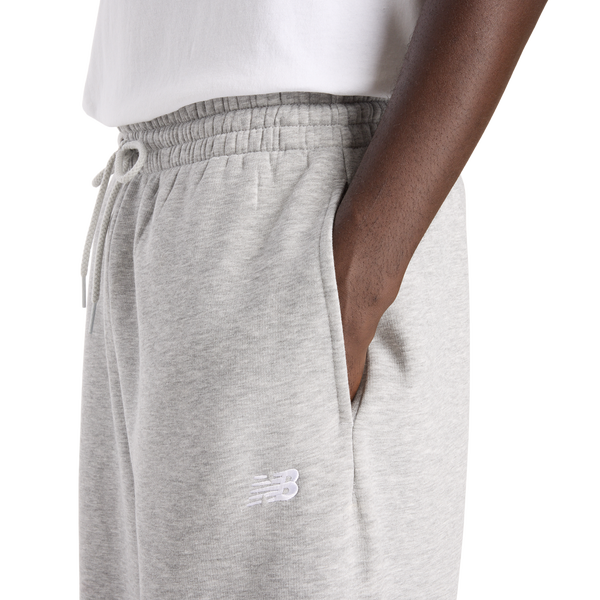 New Balance Sport Essentials Open Hem Fleece Pants - Men's - Grey/White - Image 4