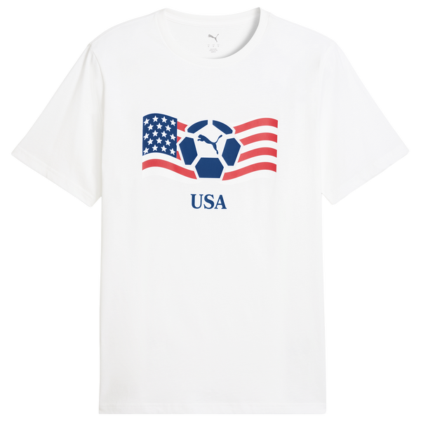PUMA Fanpack Shortsleeve Tee - Men's - White/Navy - Image 4